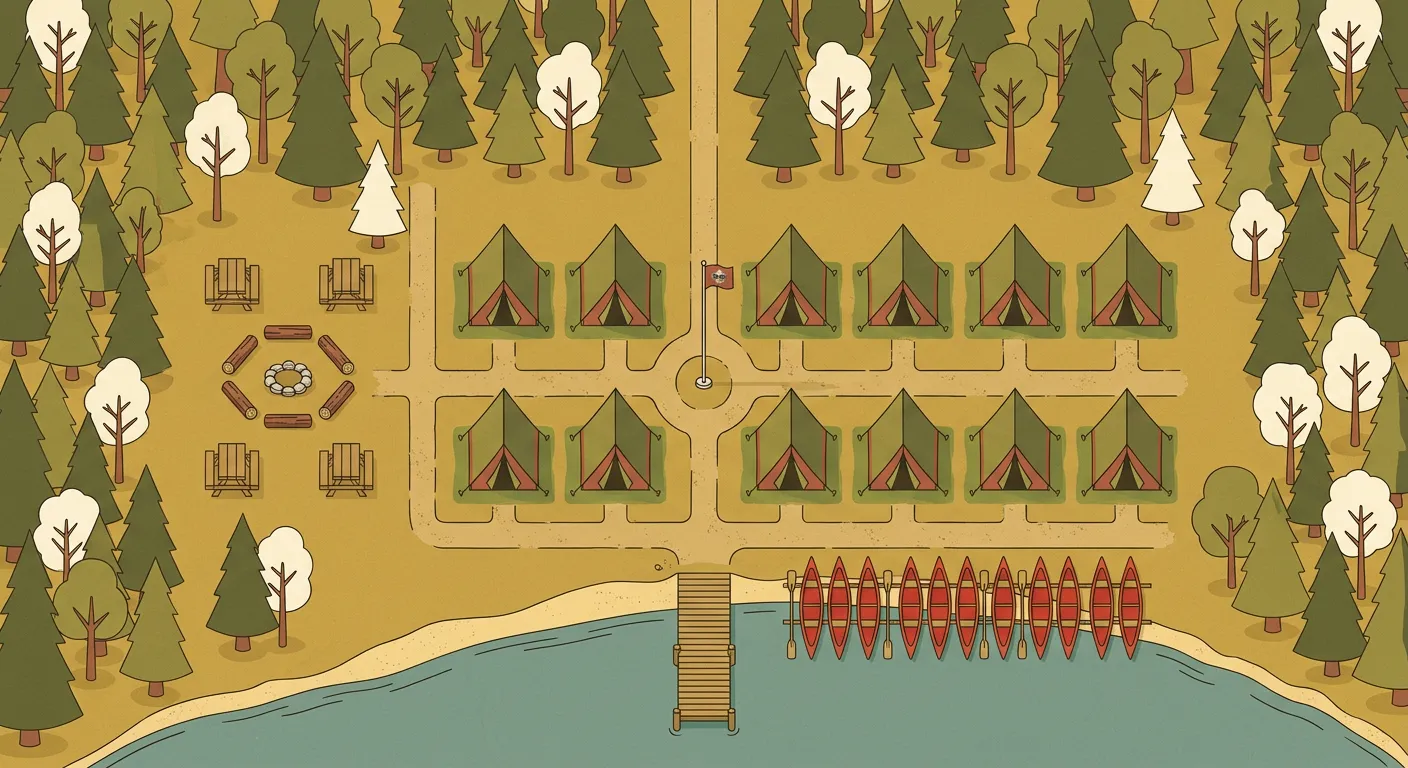 Bird's-eye view of the Khaki Scout camp